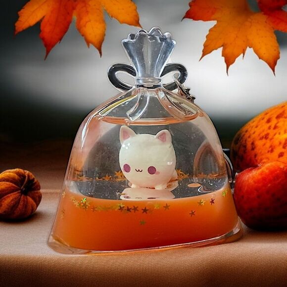 Tsunameez Prize Baggies Keychain Key Ring Kitty Cat Kitten Floating Orange Clear - Picture 9 of 15